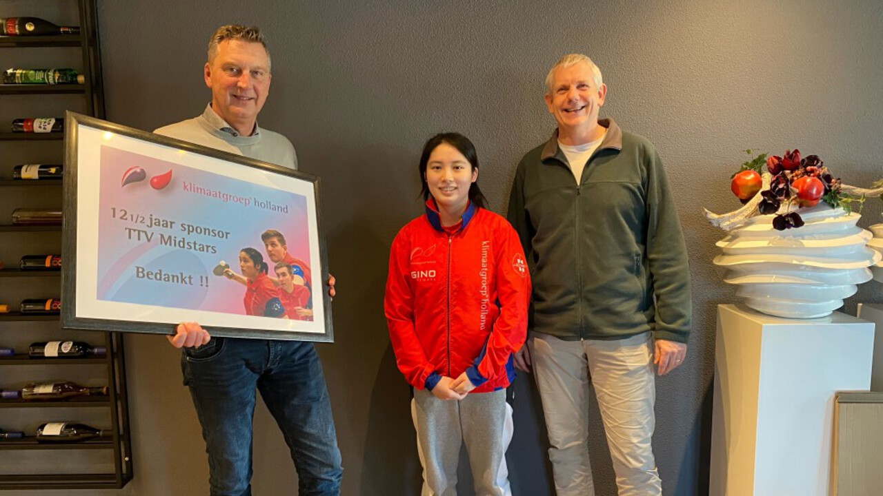 12,5 jaar sponsor van Tafeltennis Vereniging Midstars