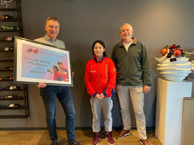 12,5 jaar sponsor van Tafeltennis Vereniging Midstars