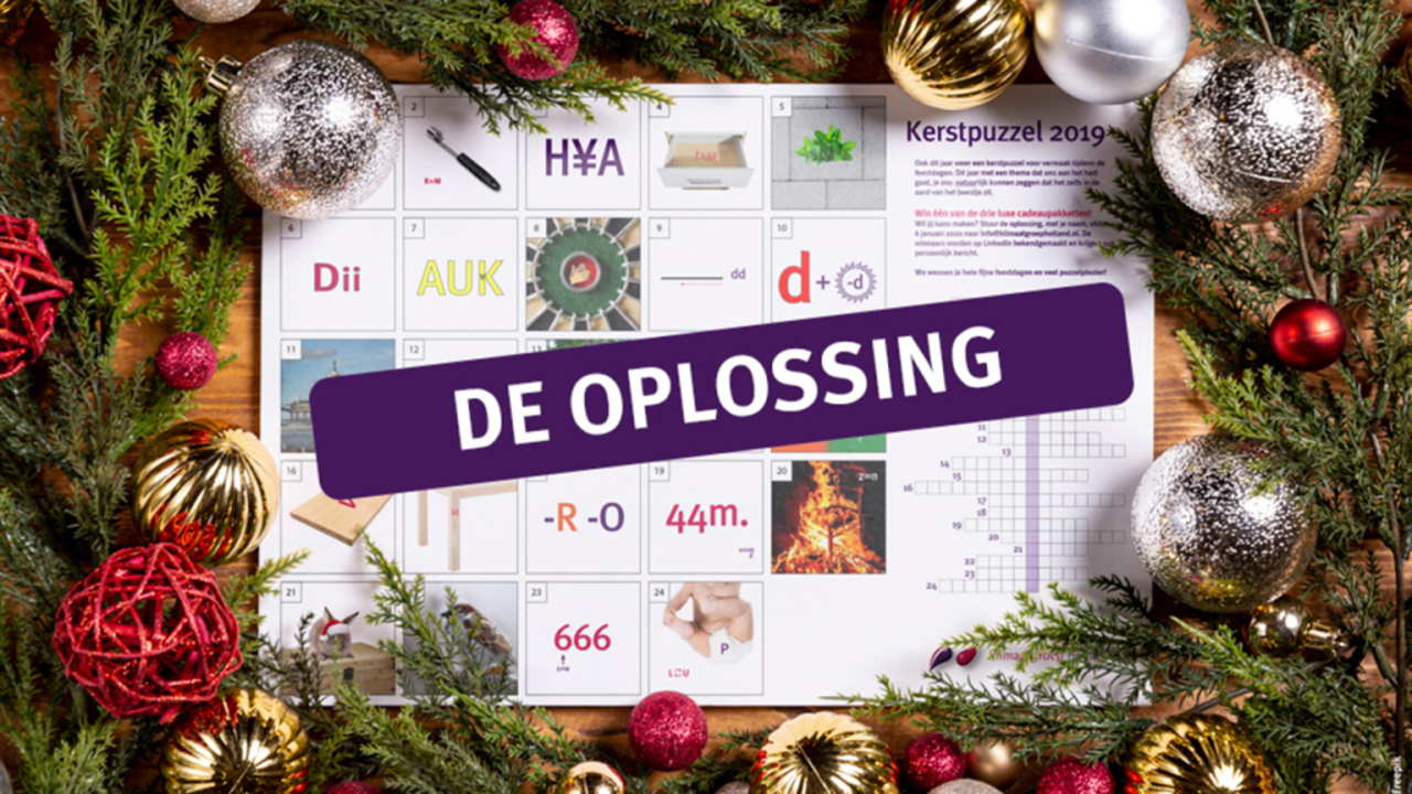 Winnaars en de oplossing van de Kerstpuzzel 2019