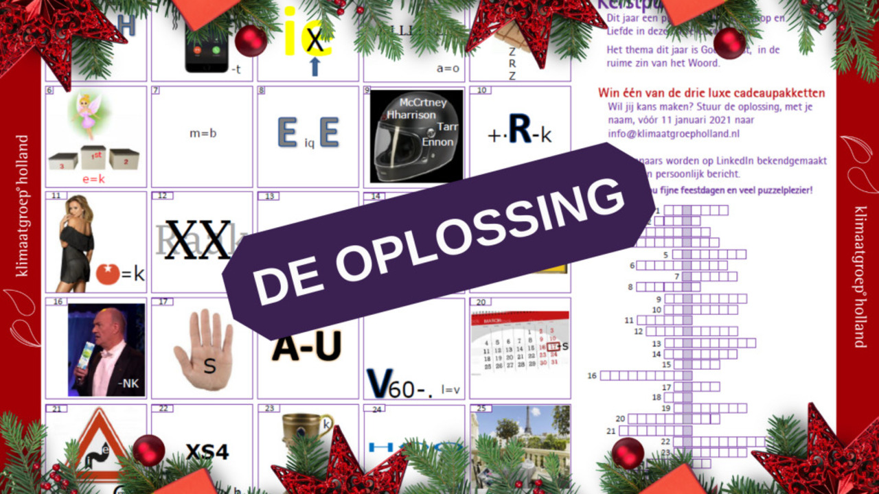 Winnaars en oplossing Kerstpuzzel 2020